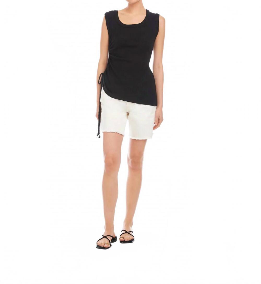 NEW FIFTEEN TWENTY tia side shirred tank in black